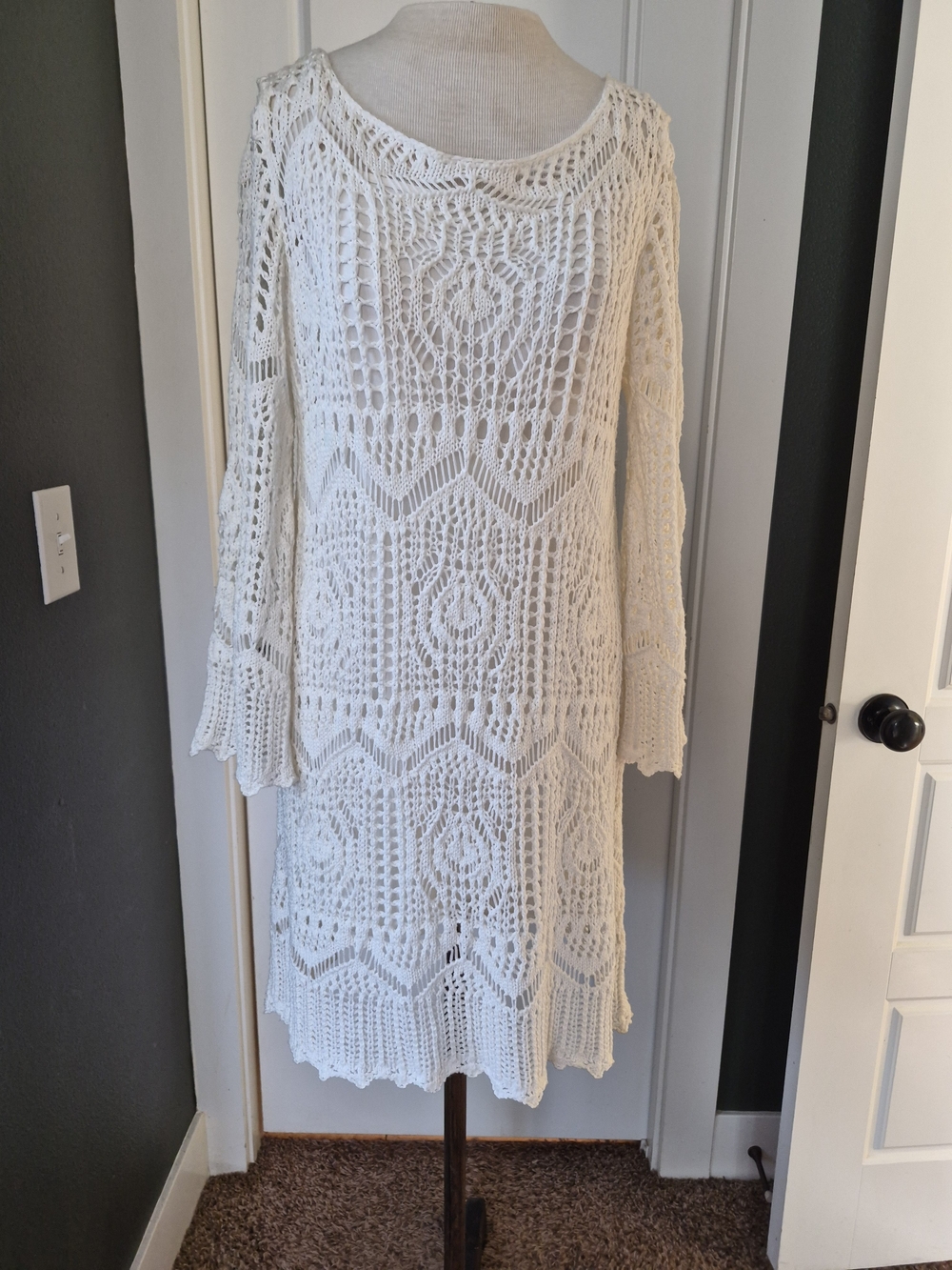 H&M White Crochet Beach Coverup Dress